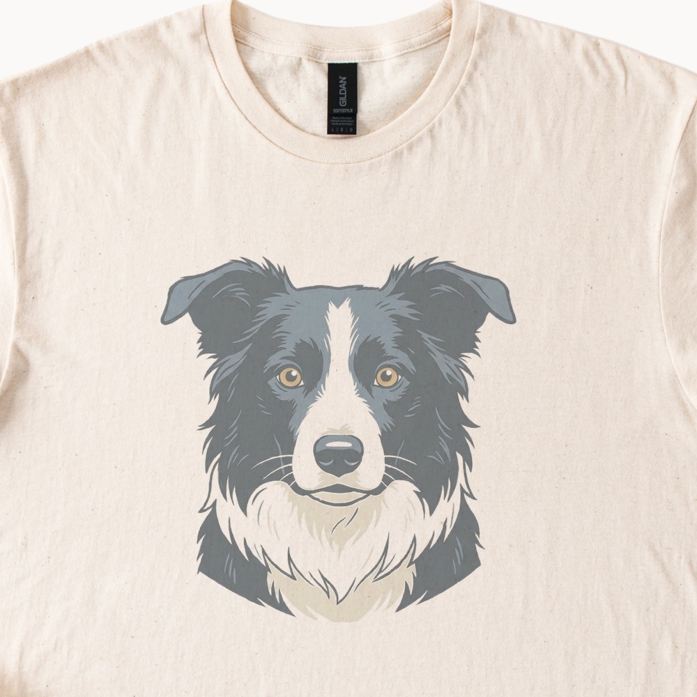 Bold Vector Art Border Collie Dog Lover Shirt